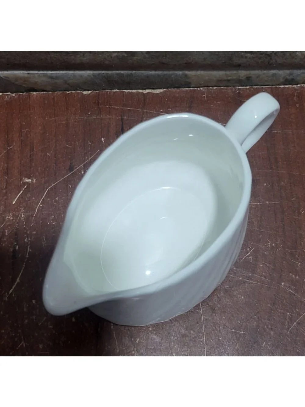 Vintage White Fife Mini Creamer Syrup Pitcher Distinctive Swirl Pattern